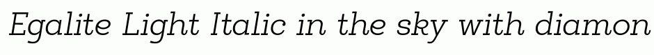 Egalite Light Italic