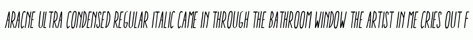 Aracne Ultra Condensed Regular Italic