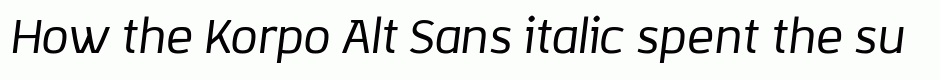 Korpo Alt Sans italic