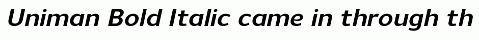 Uniman Bold Italic