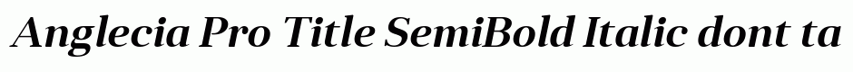 Anglecia Pro Title SemiBold Italic