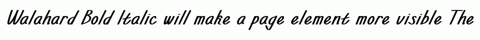 Walahard Bold Italic