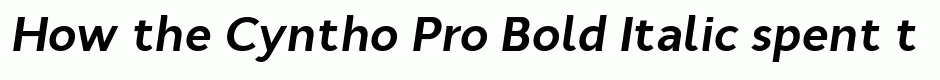 Cyntho Pro Bold Italic