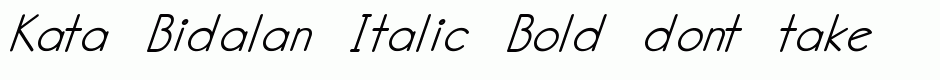 Kata Bidalan Italic Bold