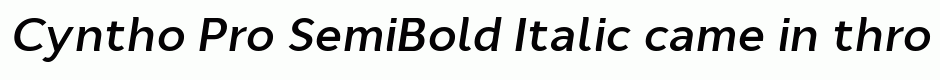 Cyntho Pro SemiBold Italic