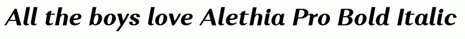 Alethia Pro Bold Italic
