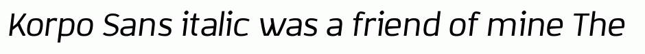 Korpo Sans italic