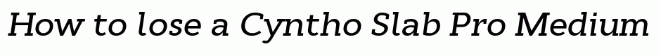 Cyntho Slab Pro Medium Italic