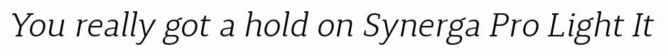 Synerga Pro Light Italic