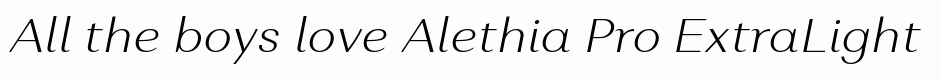 Alethia Pro ExtraLight Italic