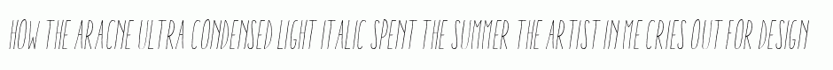 Aracne Ultra Condensed Light Italic