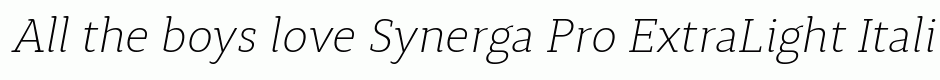 Synerga Pro ExtraLight Italic