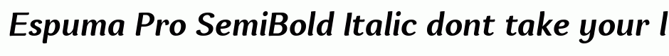 Espuma Pro SemiBold Italic