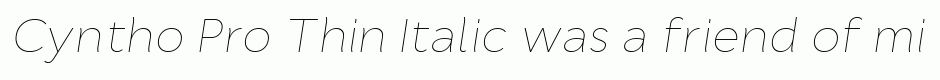 Cyntho Pro Thin Italic