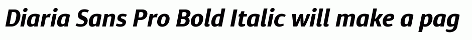 Diaria Sans Pro Bold Italic