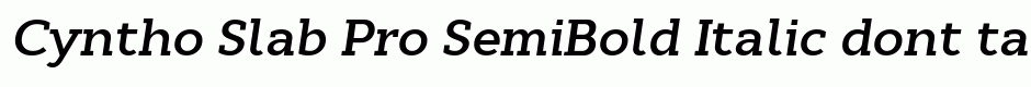 Cyntho Slab Pro SemiBold Italic