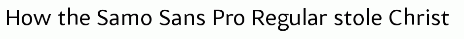 Samo Sans Pro Regular