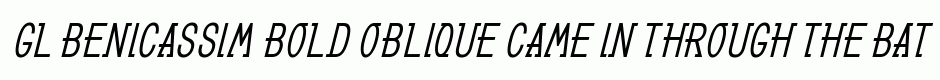 GL Benicassim bold oblique