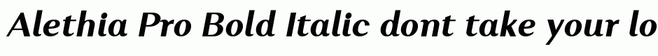 Alethia Pro Bold Italic