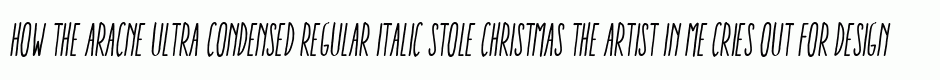 Aracne Ultra Condensed Regular Italic