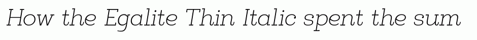 Egalite Thin Italic