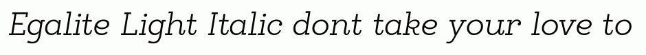 Egalite Light Italic