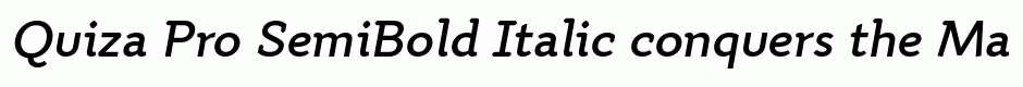 Quiza Pro SemiBold Italic