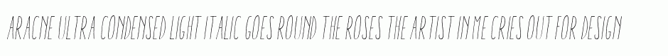 Aracne Ultra Condensed Light Italic