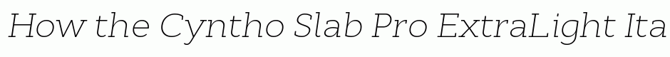 Cyntho Slab Pro ExtraLight Italic