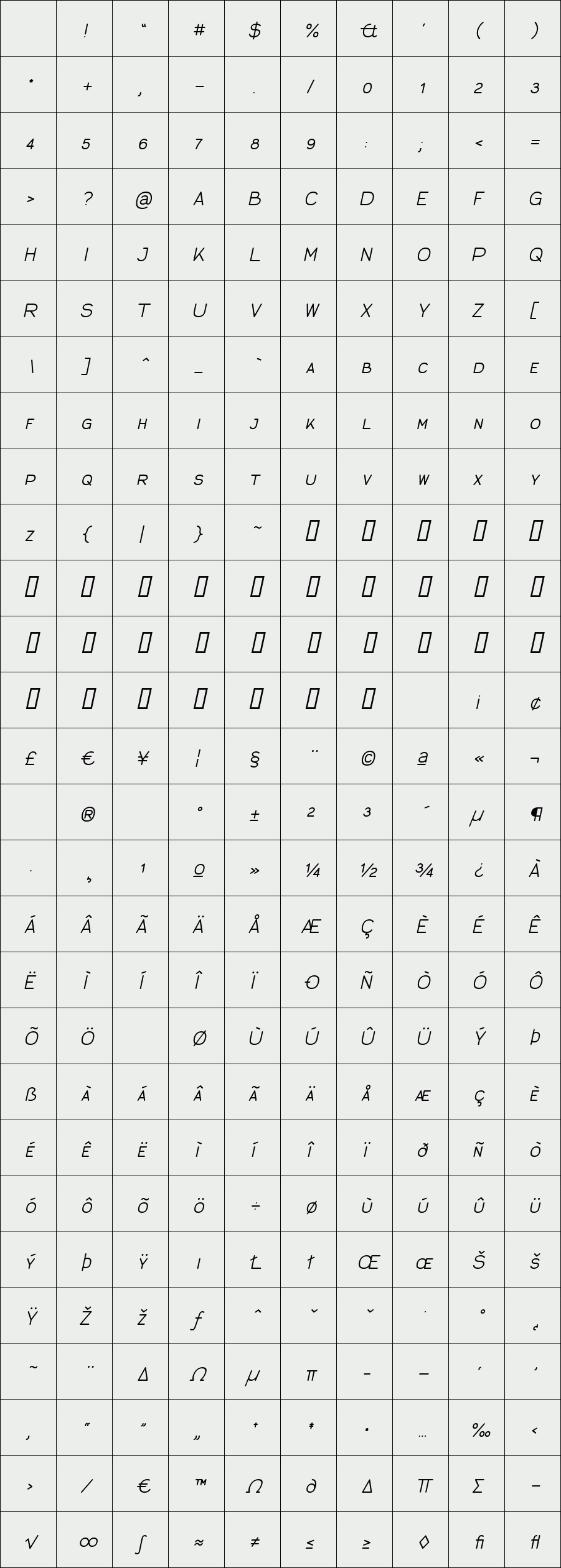 Jane caps light italic