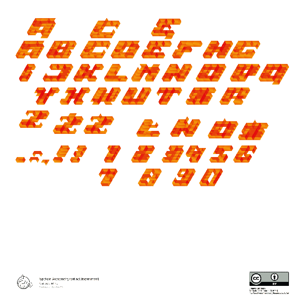 Typohole. Axonometry font 1