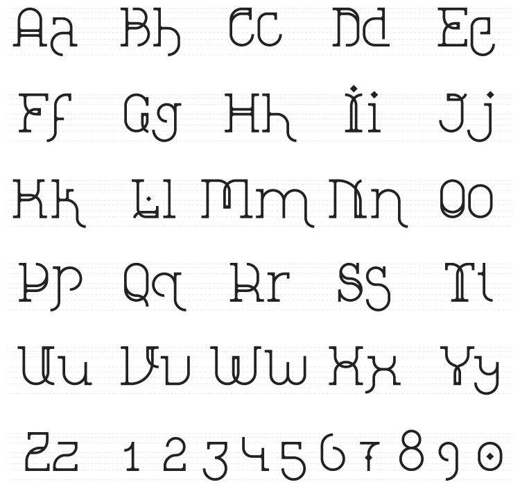 Loopita complex font